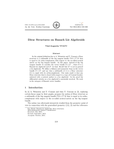 Dirac Structures on Banach Lie Algebroids Vlad-Augustin VULCU
