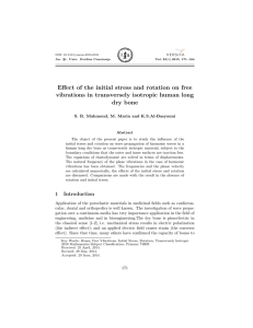 Effect of the initial stress and rotation on free dry bone