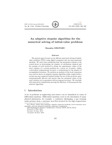 An adaptive stepsize algorithm for the numerical solving of initial-value problems