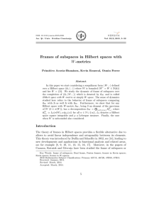 Frames of subspaces in Hilbert spaces with W -metrics Primitivo Acosta-Hum´