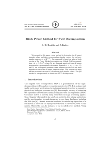 Block Power Method for SVD Decomposition A. H. Bentbib and A.Kanber