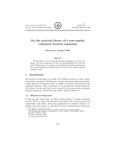 On the metrical theory of a non-regular continued fraction expansion ırlig