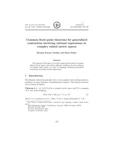 Common fixed point theorems for generalized contraction involving rational expressions in