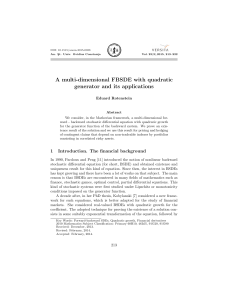 A multi-dimensional FBSDE with quadratic generator and its applications Eduard Rotenstein