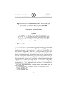 Spectral characterization and Schr¨ odinger operator of space-like submanifolds