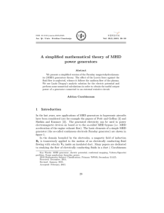 A simplified mathematical theory of MHD power generators