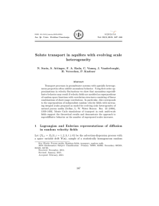 Solute transport in aquifers with evolving scale heterogeneity s, J. Vanderborght,