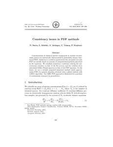 Consistency issues in PDF methods N. Suciu, L. Sch¨ s, P. Knabner
