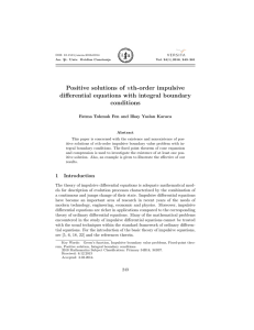 Positive solutions of nth-order impulsive differential equations with integral boundary conditions