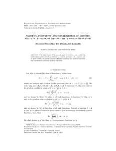 Bulletin of Mathematical Analysis and Applications ISSN: 1821-1291, URL: