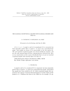 Bulletin T.CXXII de l’Acad´emie Serbe des Sciences et des Arts -... Classe des Sciences math´ematiques et naturelles