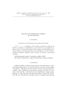 Bulletin T.CXXIII de l’Acad´emie Serbe des Sciences et des Arts -... Classe des Sciences math´ematiques et naturelles