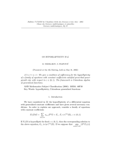 Bulletin T.CXXIII de l’Acad´emie Serbe des Sciences et des Arts -... Classe des Sciences math´ematiques et naturelles