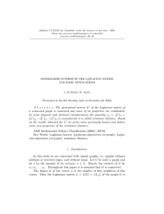 Bulletin T.CXXIX de l’Acad´emie serbe des sciences et des arts -... Classe des sciences math´ematiques et naturelles