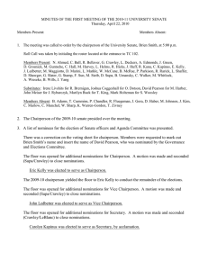 MINUTES OF THE FIRST MEETING OF THE 2010-11 UNIVERSITY SENATE