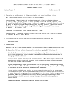 MINUTES OF THE SIXTH MEETING OF THE 2010-11 UNIVERSITY SENATE