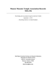 Muncie Masonic Temple Association Records MSS.356