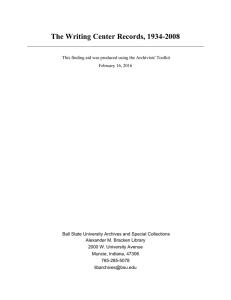 The Writing Center Records, 1934-2008