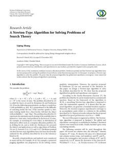 Research Article A Newton-Type Algorithm for Solving Problems of Search Theory Liping Zhang