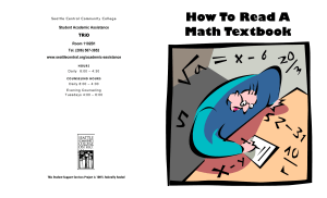 How To Read A Math Textbook  TRiO