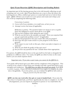 Quiz/Exam Reaction (QER) Description and Grading Rubric