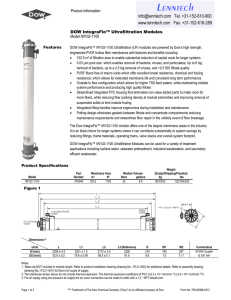 Product Information Model IW102-1100 DOW IntegraFlo™ Ultrafiltration Modules