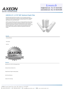 Lenntech AXEON 2.5&#34; x 9 7/8&#34; SDF Sediment Depth Filter Tel. +31-152-610-900