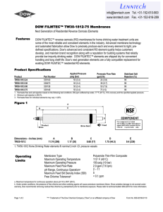 DOW FILMTEC™ TW30-1812-75 Memb