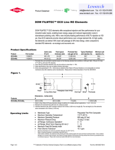 DOW FILMTEC™ ECO Line RO Elements  Product Datasheet