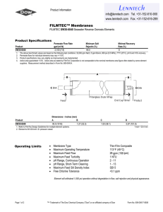FILMTEC™ Membranes Product Information SW30-6040
