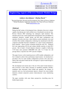 Engineering Aspects of Reverse Osmosis Module Design Authors: Jon Johnson