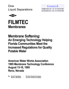 FILMTEC Membranes Membrane Softening: