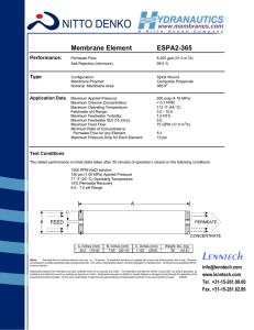 Membrane Element ESPA2-365 Performance: Type