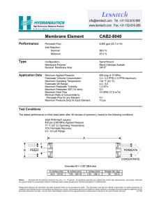 Lenntech Membrane Element CAB2-8040 Tel. +31-152-610-900
