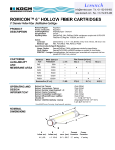 ROMICON™ 6” HOLLOW FIBER CARTRIDGES  6” Diameter Hollow Fiber Ultrafiltration Cartridges PRODUCT