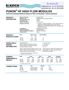 PURON HF HIGH FLOW MODULES  ®