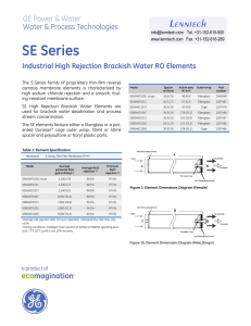 SE Series Industrial High Rejection Brackish Water RO Elements