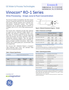 Vinocon* RO-1 Series Wine Processing – Grape Juice &amp; Must Concentration