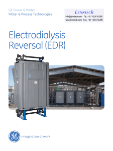 Electrodialysis Reversal (EDR) Lenntech GE Power &amp; Water