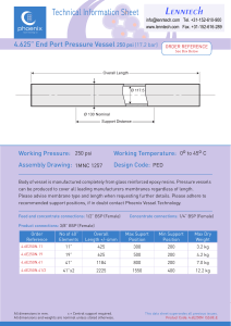 Lenntech Technical Information Sheet 4.625” End Port Pressure Vessel Working Pressure: