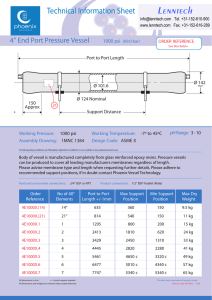 Technical Information Sheet 4&#34; End Port Pressure Vessel 1000 psi