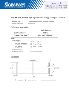 Lenntech MODEL  SUL-G20TS High rejection and energy saving RO element