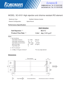 Lenntech MODEL  SC-6101 High rejection and chlorine resistant RO element