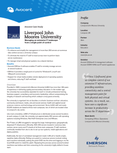 Liverpool John Moores University Profile Avocent Case Study