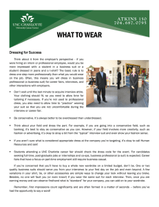 WHAT TO WEAR Dressing for Success