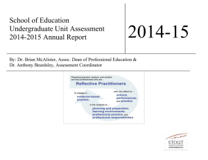 2014-15  School of Education Undergraduate Unit Assessment