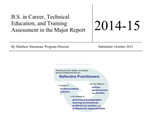 2014-15 B.S. in Career, Technical Education, and Training Assessment in the Major Report