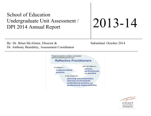 2013-14  School of Education Undergraduate Unit Assessment /