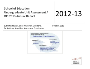 2012-13  School of Education Undergraduate Unit Assessment /