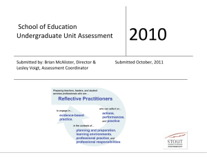 2010  School of Education Undergraduate Unit Assessment